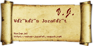 Vékás Jozafát névjegykártya